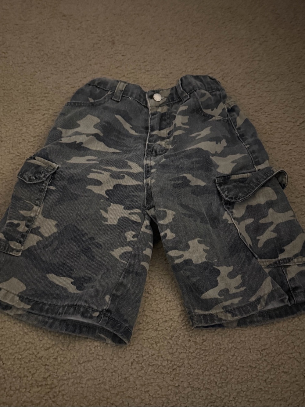 SHEIN Gray & Black Camo Cargo Shorts
